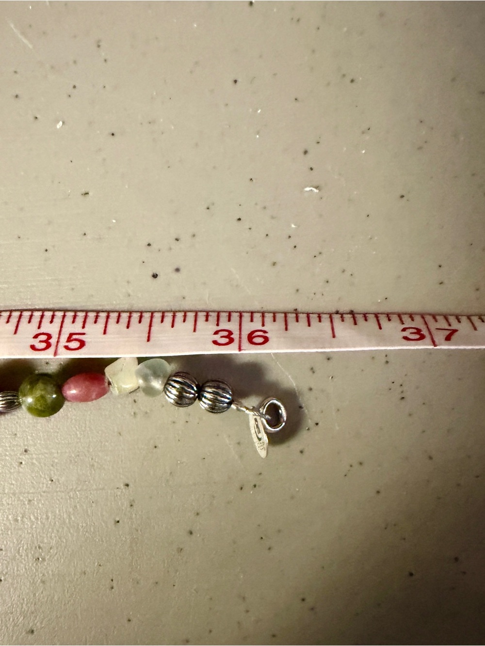 CAROLYN POLLACK Sterling Silver Pink Green Rhodonite Jasper Unakite Necklace - Picture 9 of 9